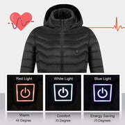 Winter Heated Jacket USB Electric Cotton Coat Zip-up Heater Thermal Clothing Heating Vest For Men