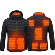 Winter Heated Jacket USB Electric Cotton Coat Zip-up Heater Thermal Clothing Heating Vest For Men